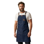 Canvas Cross-Back Work Apron for Men - Blue