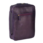 Vintage purple leather Bible cover with front zipper pocket