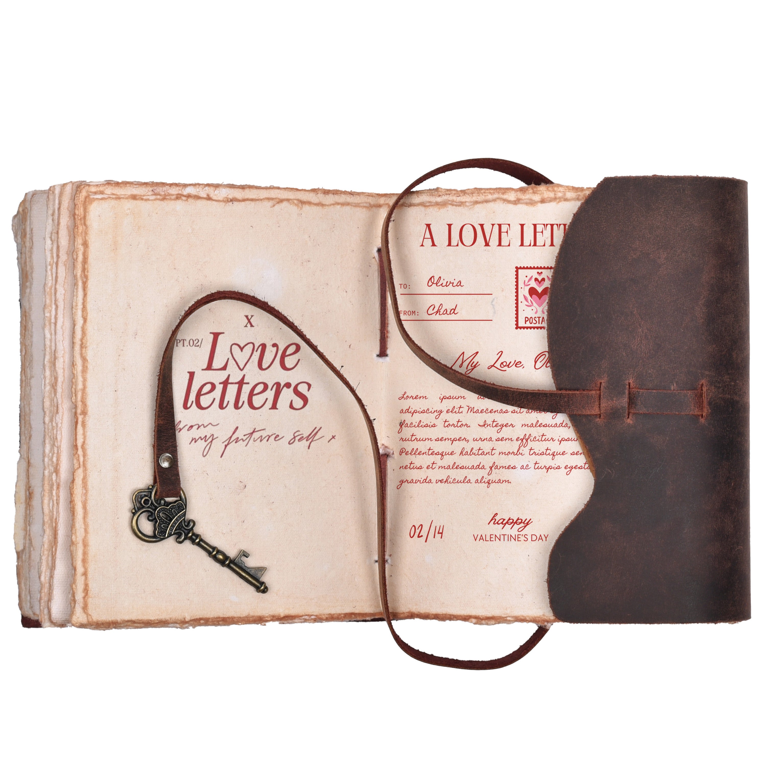 HANDCRAFTED VINTAGE LEATHER JOURNAL WITH ANTIQUE KEY - BOOK OF SHADOWS JOURNAL FOR MEN & WOMEN