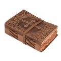 Vintage brown leather Holy Bible with embossed cross design