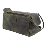 Leather Toiletry Bag for Travel - Olive