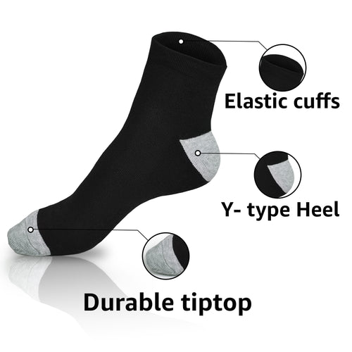 Ankle Length Anti-Slip Casual Socks for Men & Women- Stylish Comfort Fit Moisture Control- Perfect for Everyday Wear Pack of 6