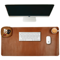 Real Leather Desk Mat for Desktop & Laptop - Tan Leather Village