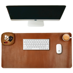 Real Leather Desk Mat for Desktop & Laptop - Tan Leather Village