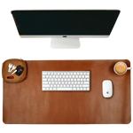 Real Leather Desk Mat for Desktop & Laptop - Tan