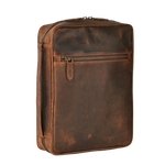 Distressed Brown Leather Bible Cover with Zipper - Protective Bible Case