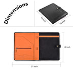 Leather Village carbon black sleek business organizer folder
