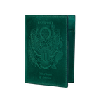 Leather Village green leather passport holder cover travel wallet