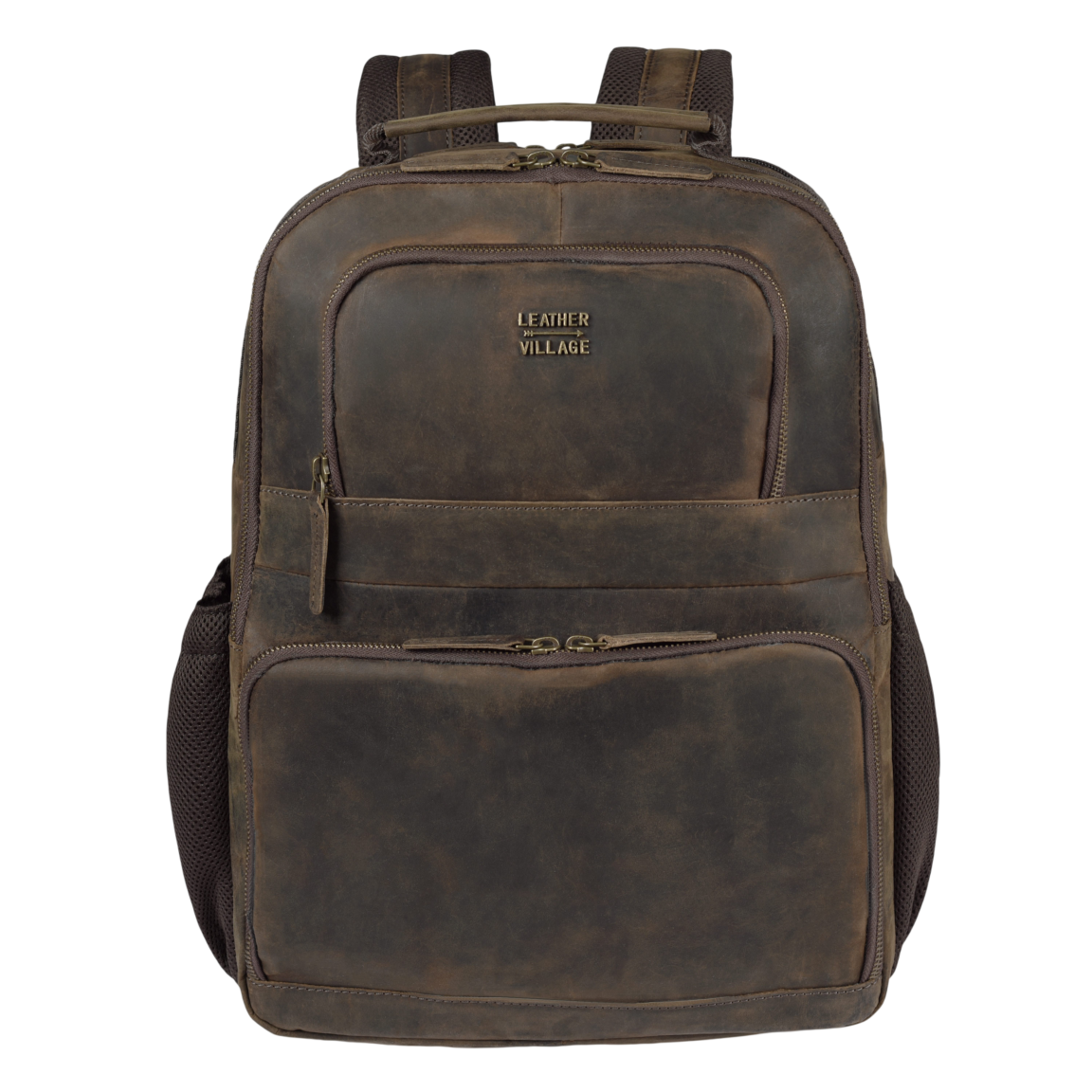 distressed brown leather backpack Laptop The Handmade Store top handle Distressed Leather Bombardier Backpack |