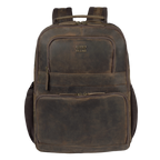 Vintage Leather Laptop Backpack Distressed Brown Travel Bag