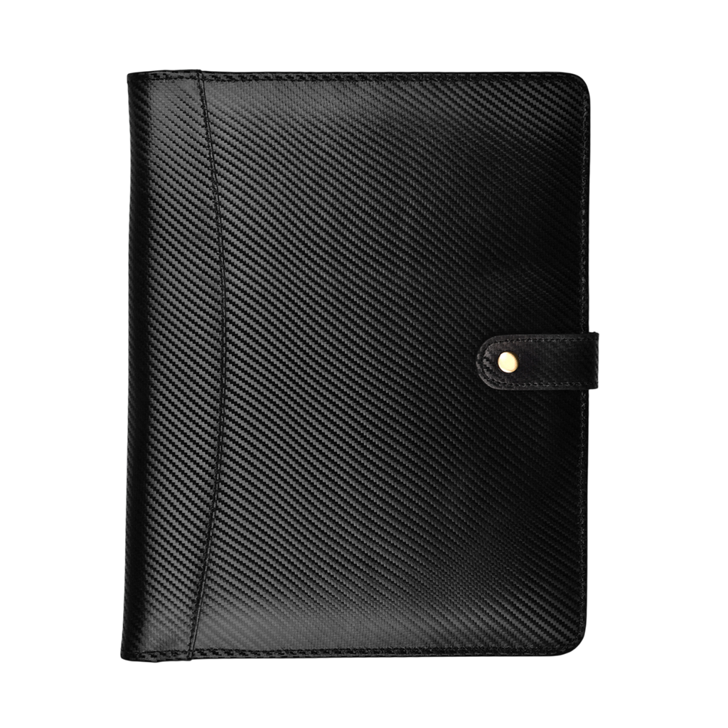 Leather Village carbon black professional meeting padfolio