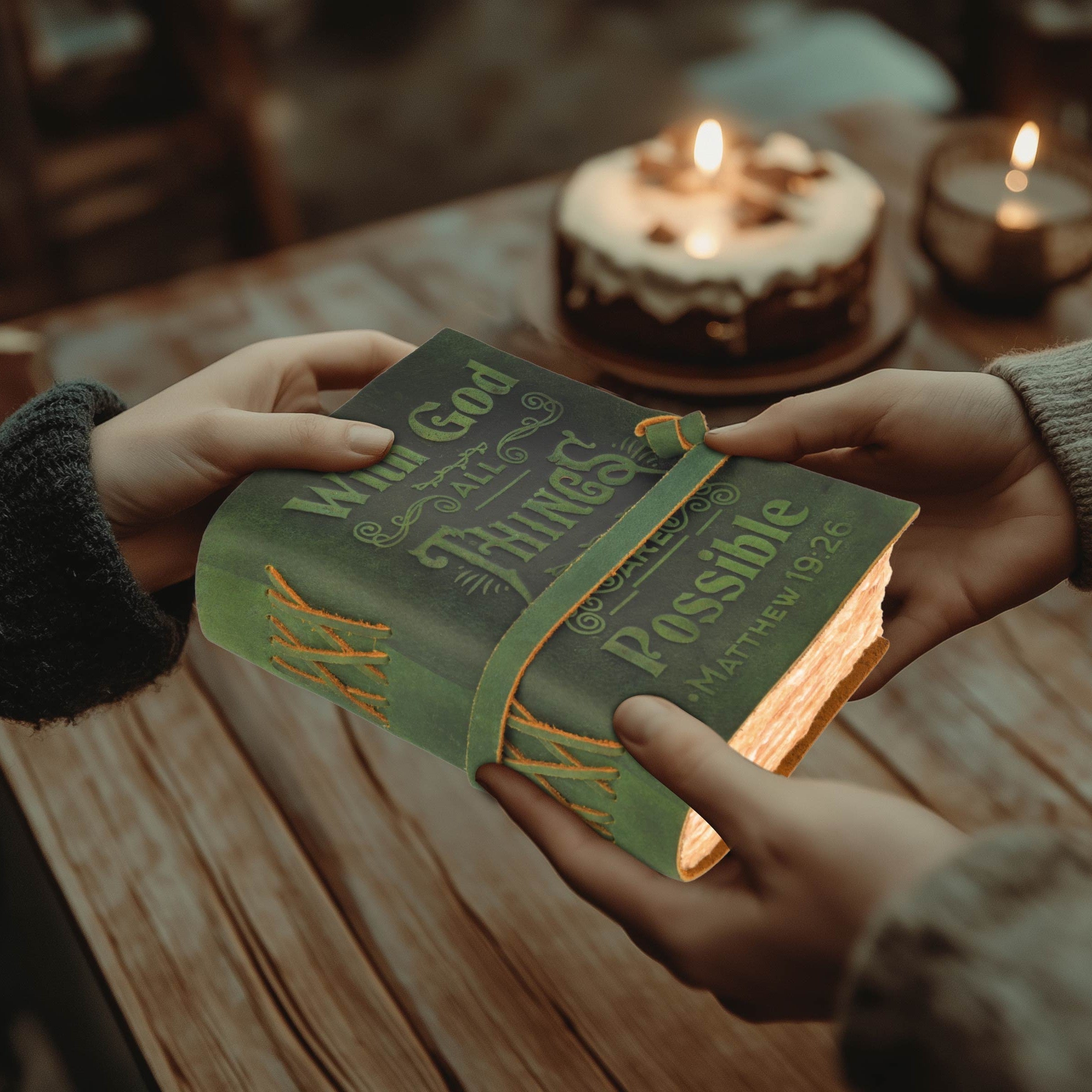 Christian Leather Journal- Green