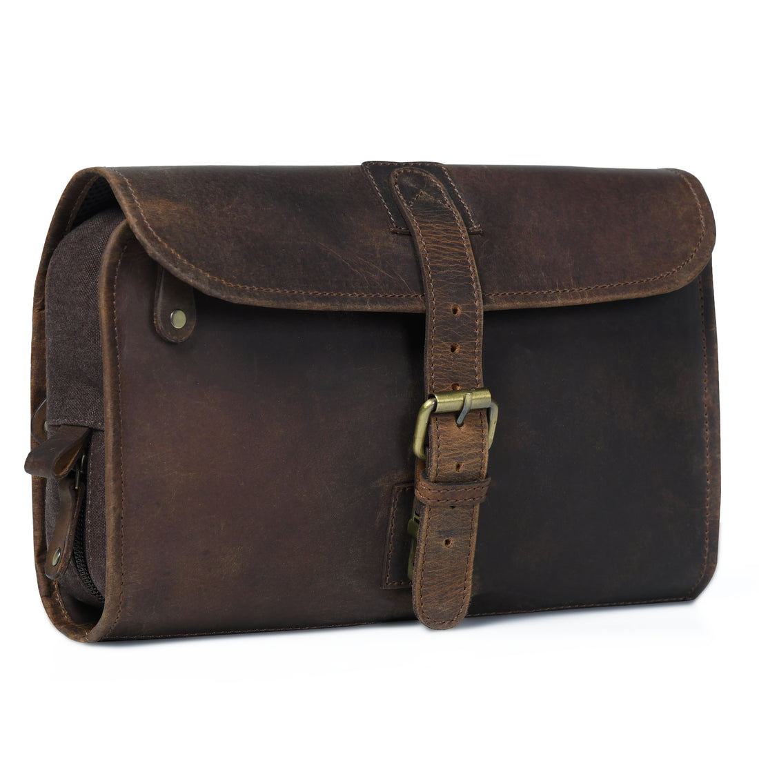 LEATHER VILLAGE Hanging Toiletry Bag for Men & Women, Leather Toiletry Bag for Men, Mens Toiletry Bags for Traveling, Hanging Travel Toiletry Bag, Mens Travel Bag Toiletry, Dopp Kit Shower Bag