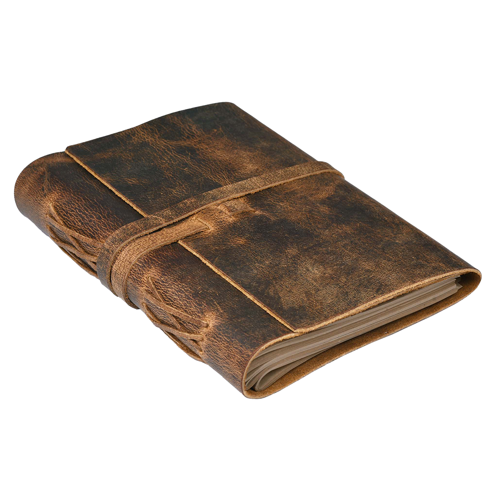 Leather Journal Kraft Lined Paper-Distressed Brown Leather Village