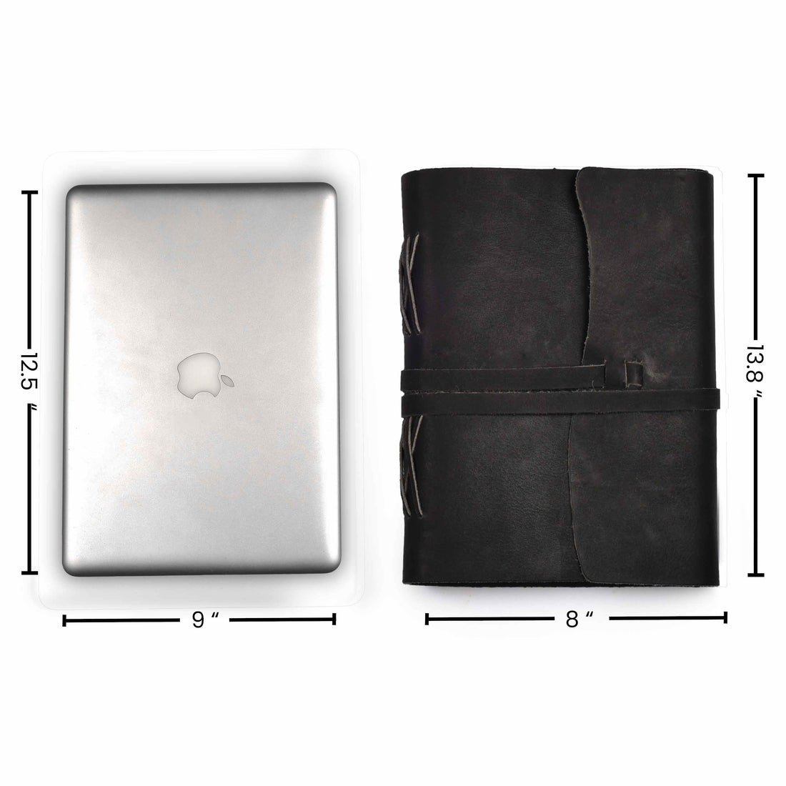 Leather Journal Writing Notebook - Lined Paper 300 Kraft Pages, Rustic Brown - Handmade Genuine Leather Bound Daily Notepad for Men &amp; Women</p>