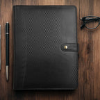 Leather Village carbon black premium office document organizer