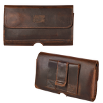Leather Phone Belt Pouch - Rustic Brown