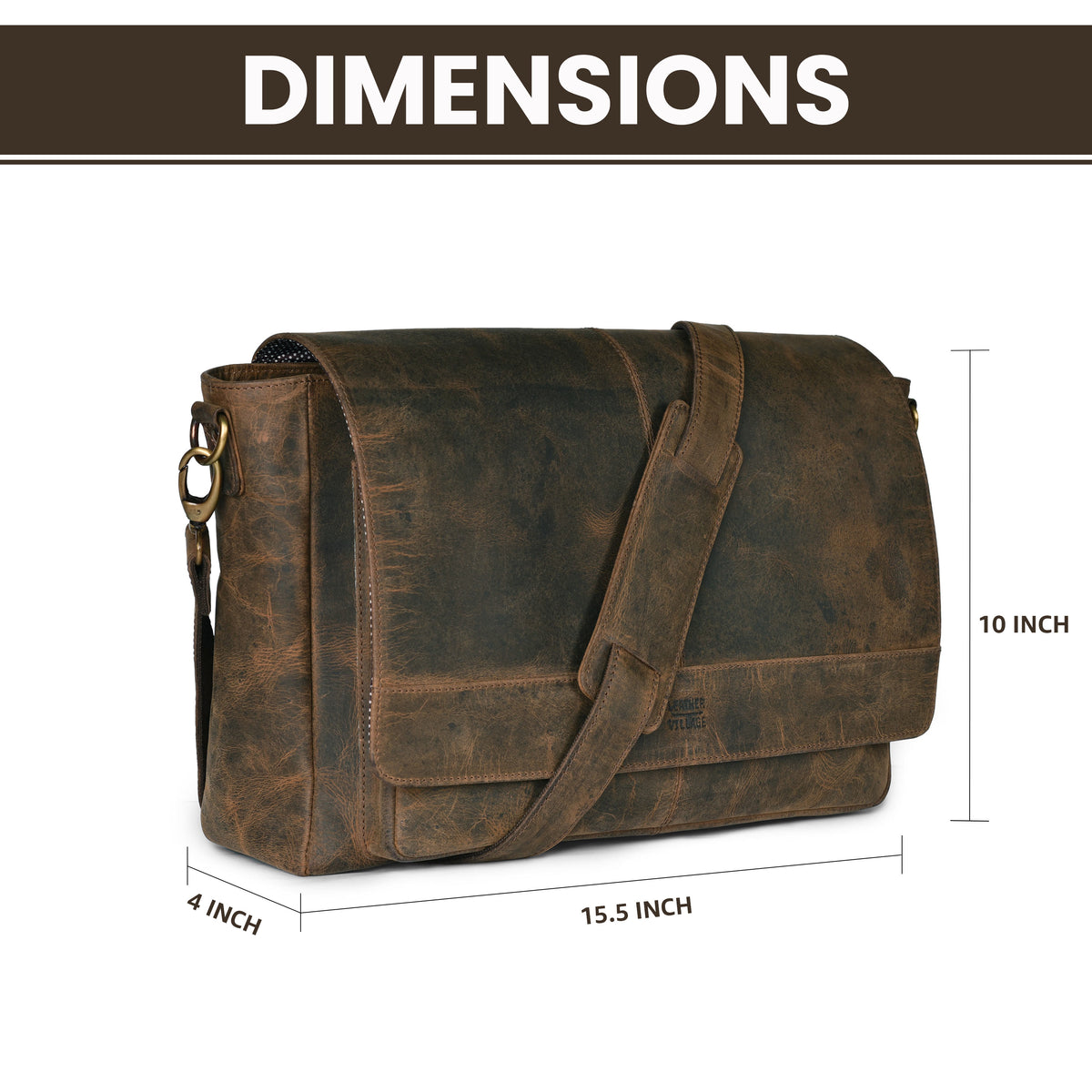 Vintage Handmade Leather Satchel Bag- 15.5 Inch Laptop Messenger Bag, Briefcase Shoulder Bag for Men & Women