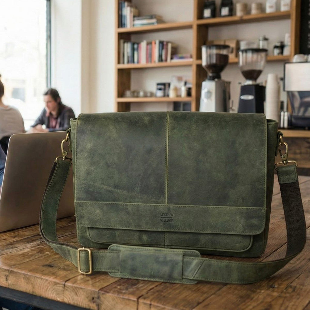 Leather Village vintage style genuine leather messenger bag