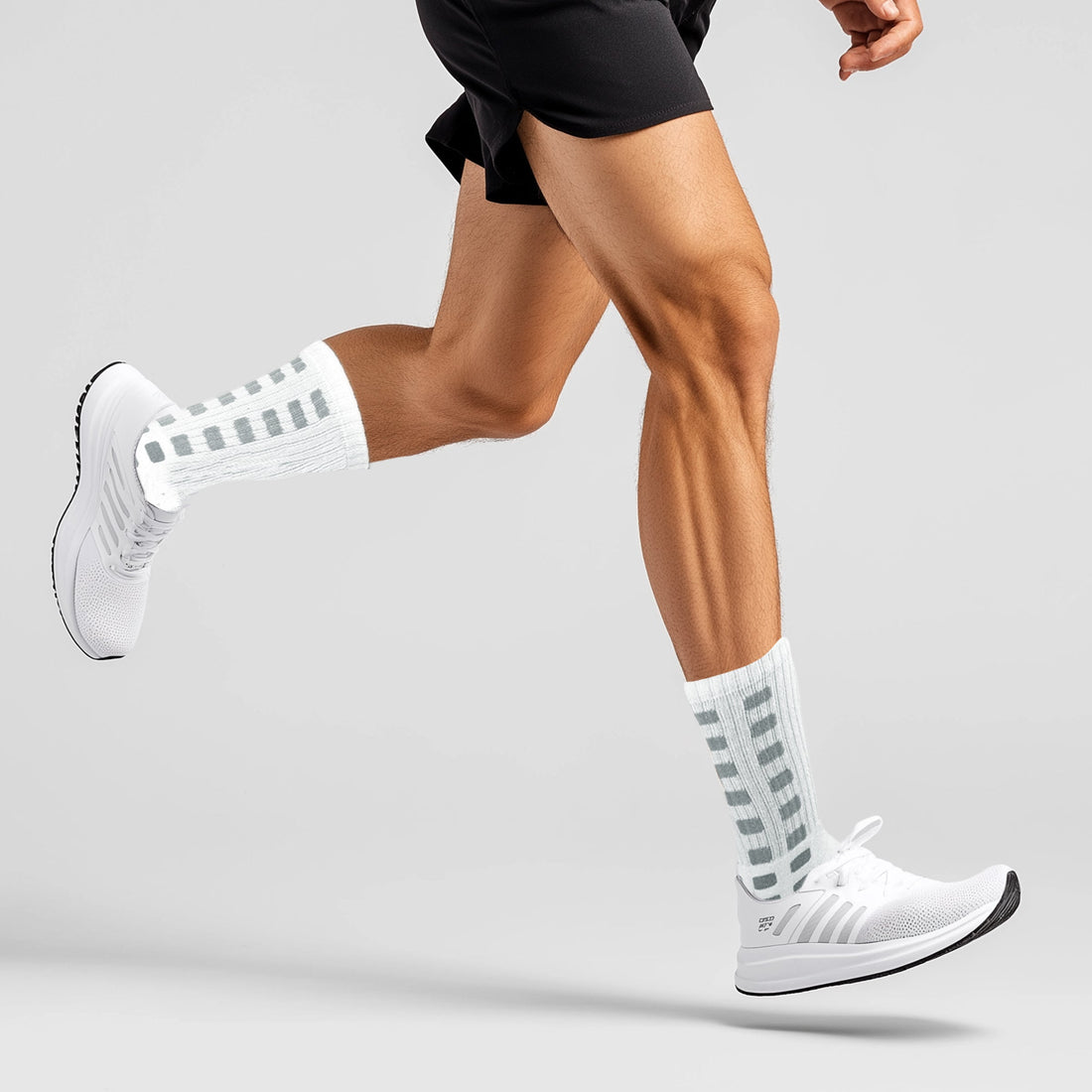 Athletic Socks - Anti-Slip Cushioned Crew, Breathable Comfort Running & Sport Socks for Men & Women, Large Pack of 6