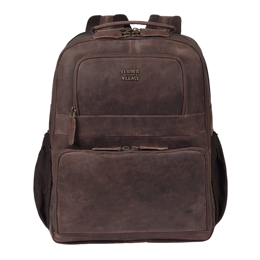 Vintage Leather Laptop Backpack Sandal Travel Bag