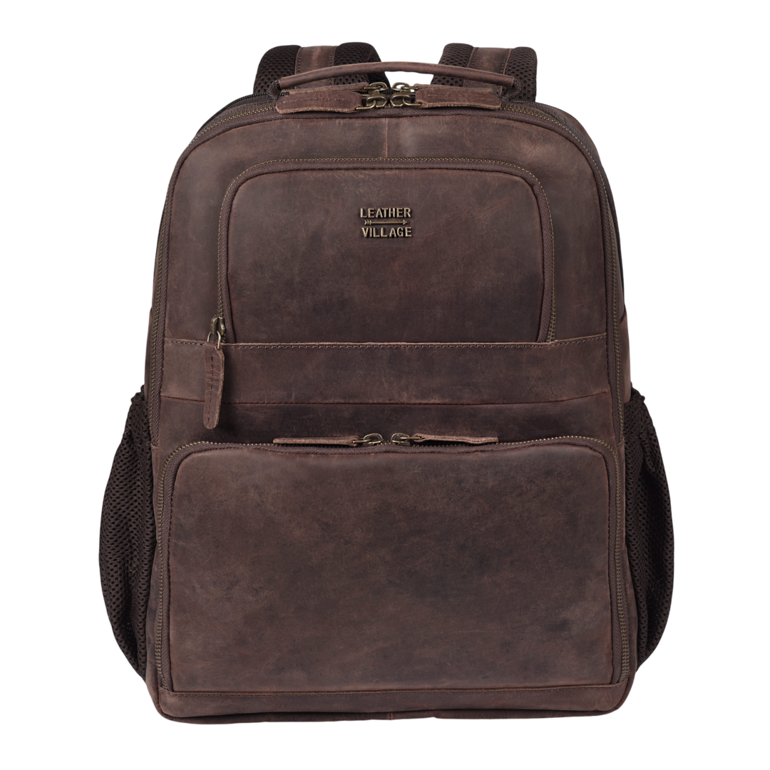 Vintage Leather Laptop Backpack Sandal Travel Bag