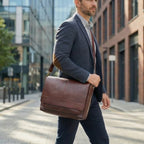 Handmade Vintage Leather Messenger Bag - Red