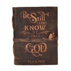 Bible Journal- Distressed Brown Leather Village