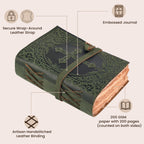 Handcrafted green leather Bible with antique vintage finish