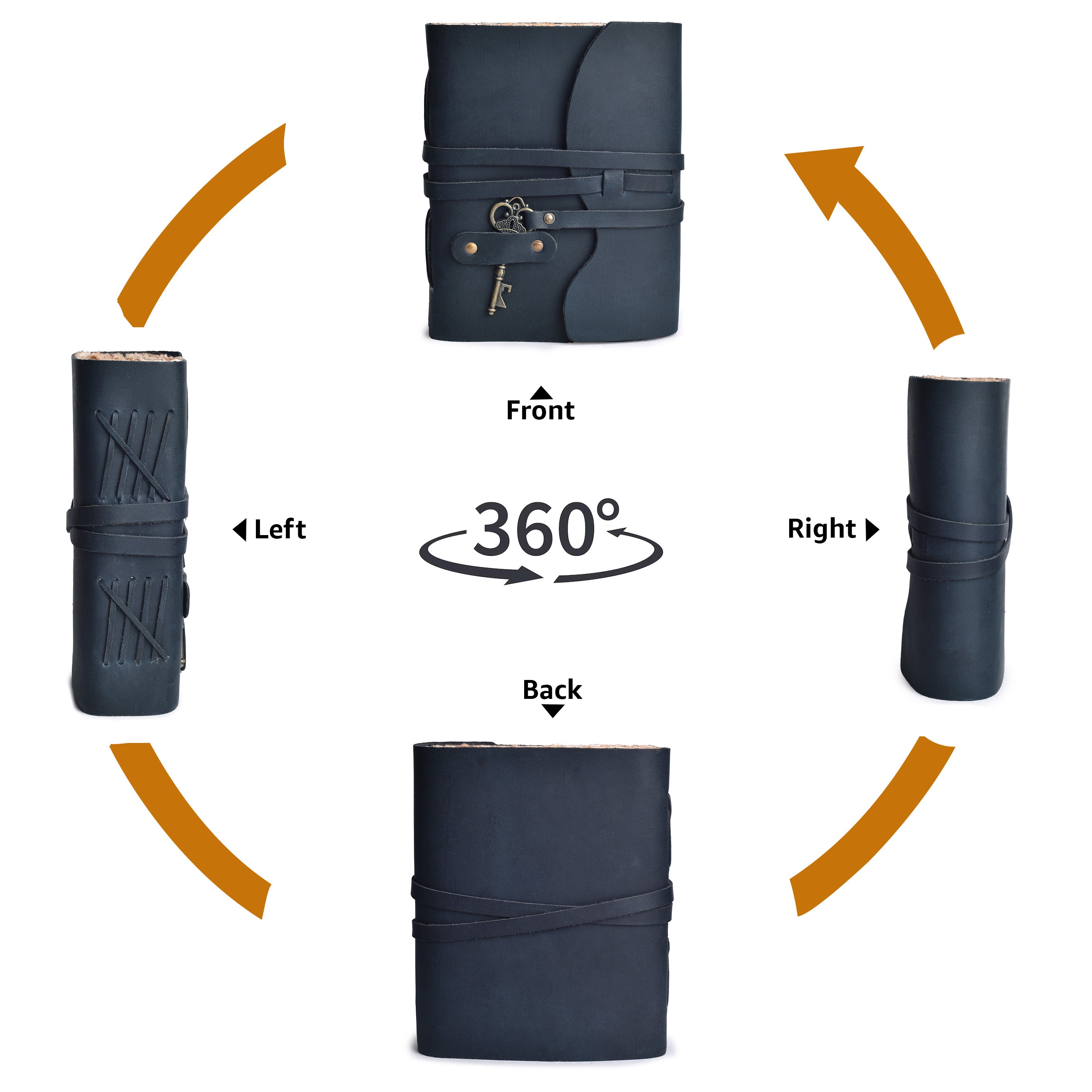 HANDCRAFTED VINTAGE LEATHER JOURNAL WITH ANTIQUE KEY - BOOK OF SHADOWS JOURNAL FOR MEN & WOMEN