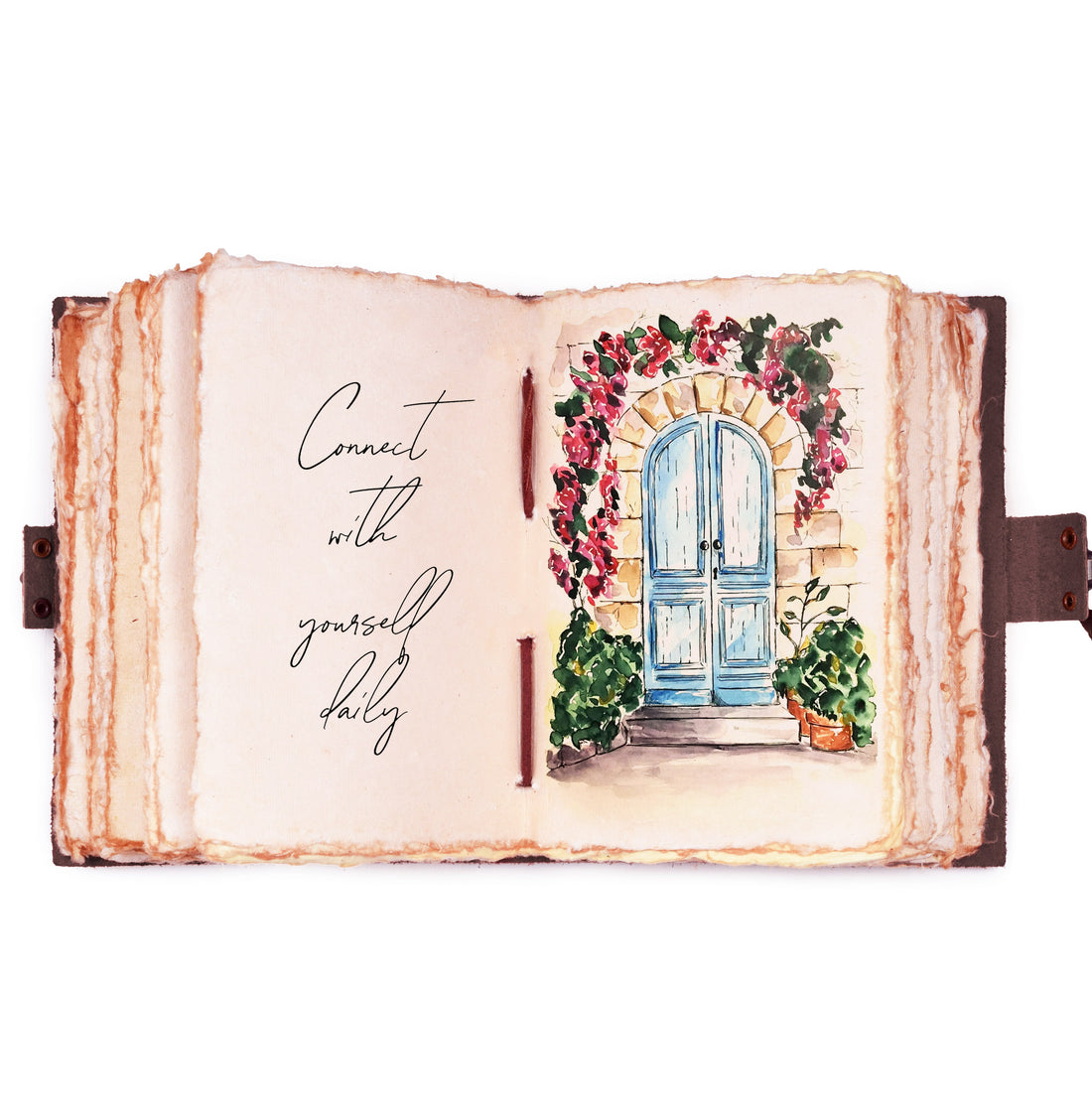 Leather Bound Vintage Journal for Women & Men - Book of Shadows - Lock Closure - 200 Pages of Antique Deckle Edges Handmade Paper