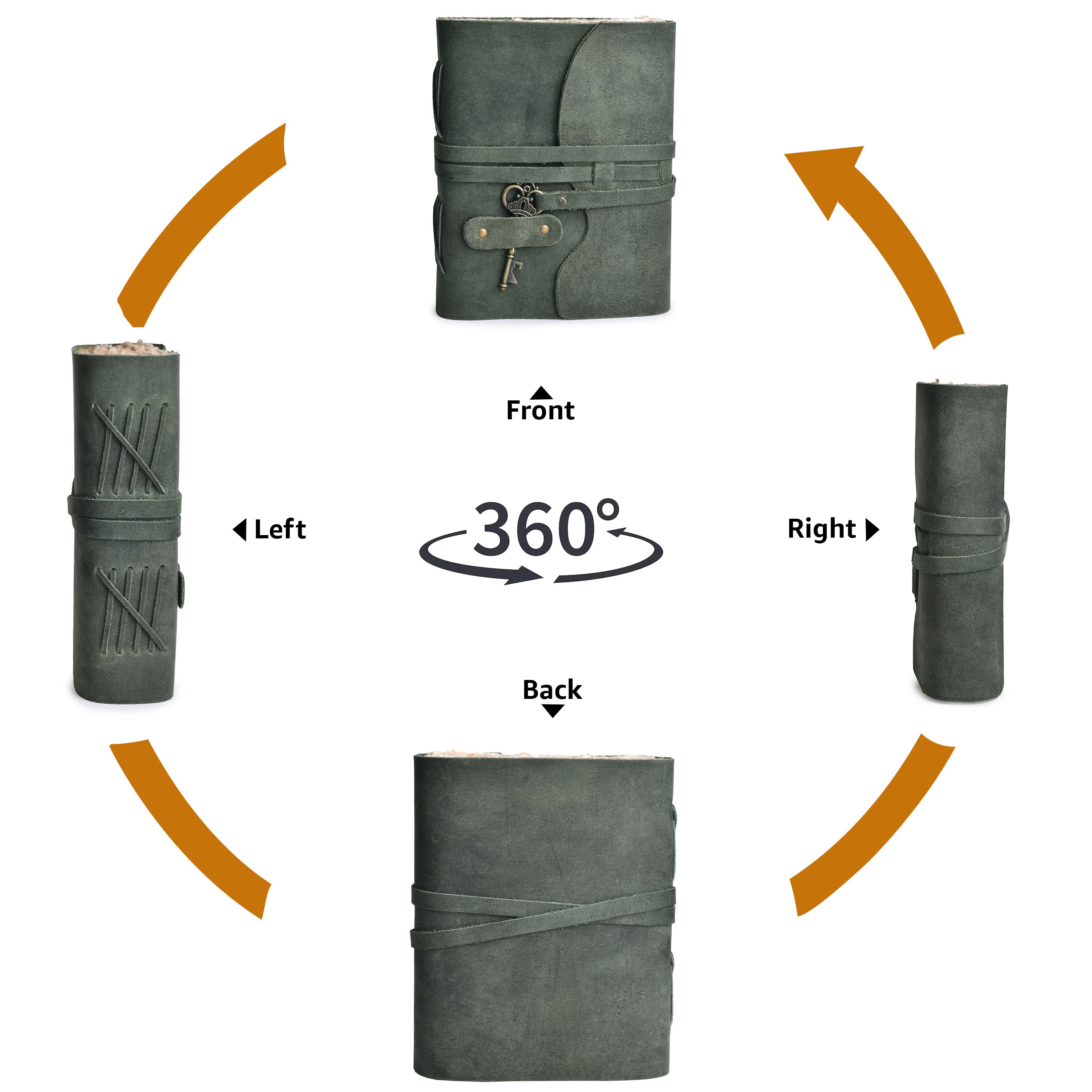 HANDCRAFTED VINTAGE LEATHER JOURNAL WITH ANTIQUE KEY - BOOK OF SHADOWS JOURNAL FOR MEN & WOMEN