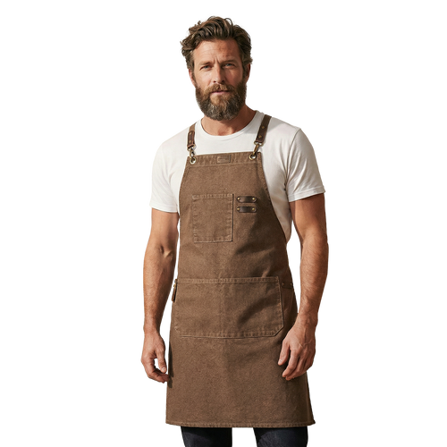 Leather Village canvas cross back work apron for men durable