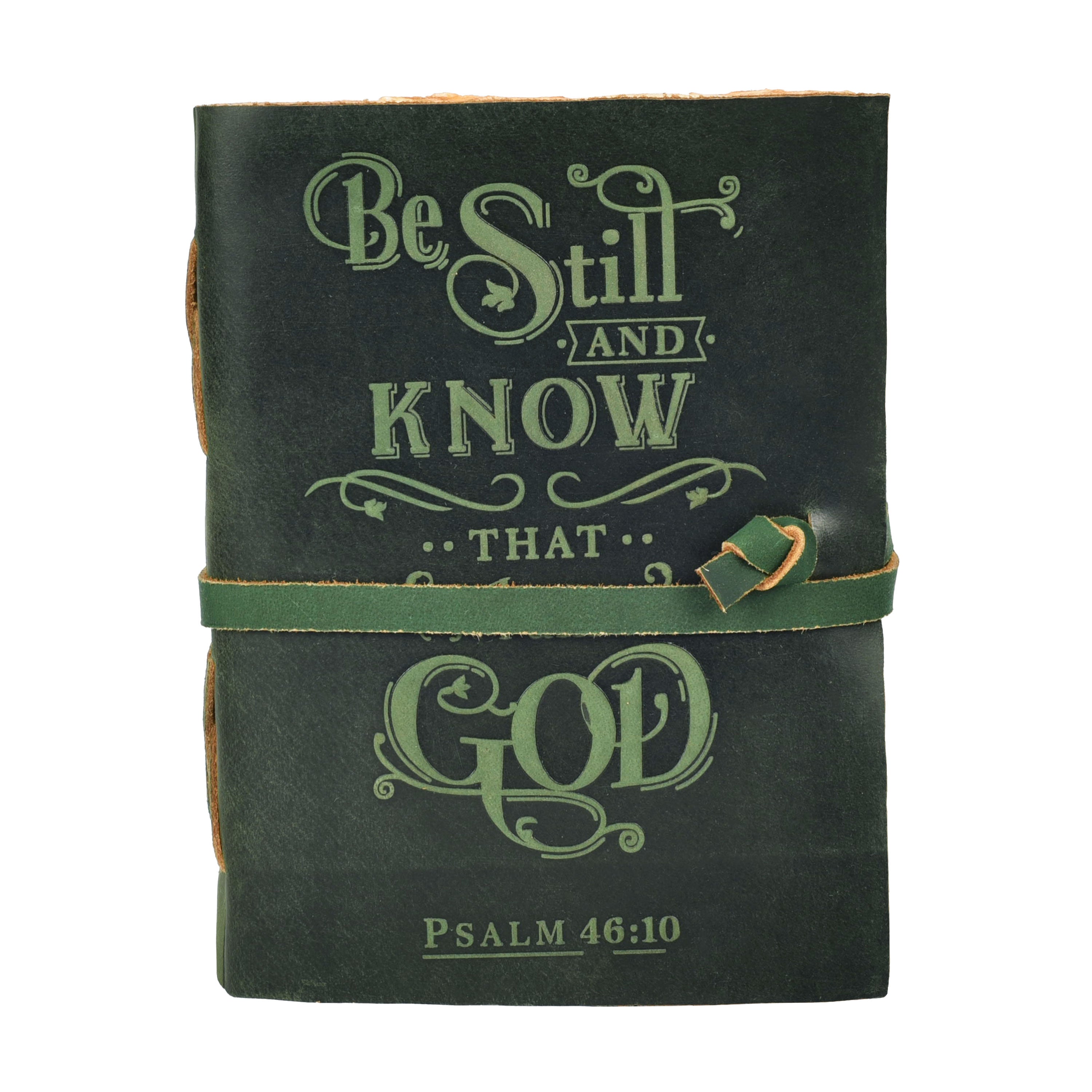 Prayer Journal Psalm 46:10 Embossed Journal Leather Bound Bible Study Journal - 200 Pages Handmade Cotton Deckle Edge Paper for Drawing, Writing & Sketching