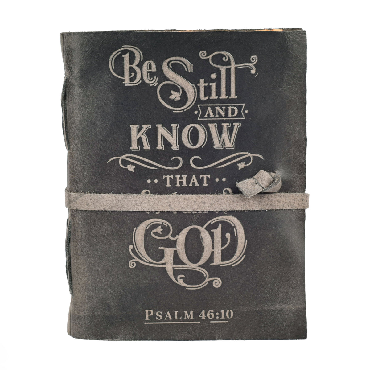 Prayer Journal Psalm 46:10 Embossed Journal Leather Bound Bible Study Journal - 200 Pages Handmade Cotton Deckle Edge Paper for Drawing, Writing & Sketching