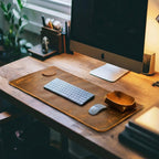 Real Leather Desk Mat for Desktop & Laptop - Brown Leather Village