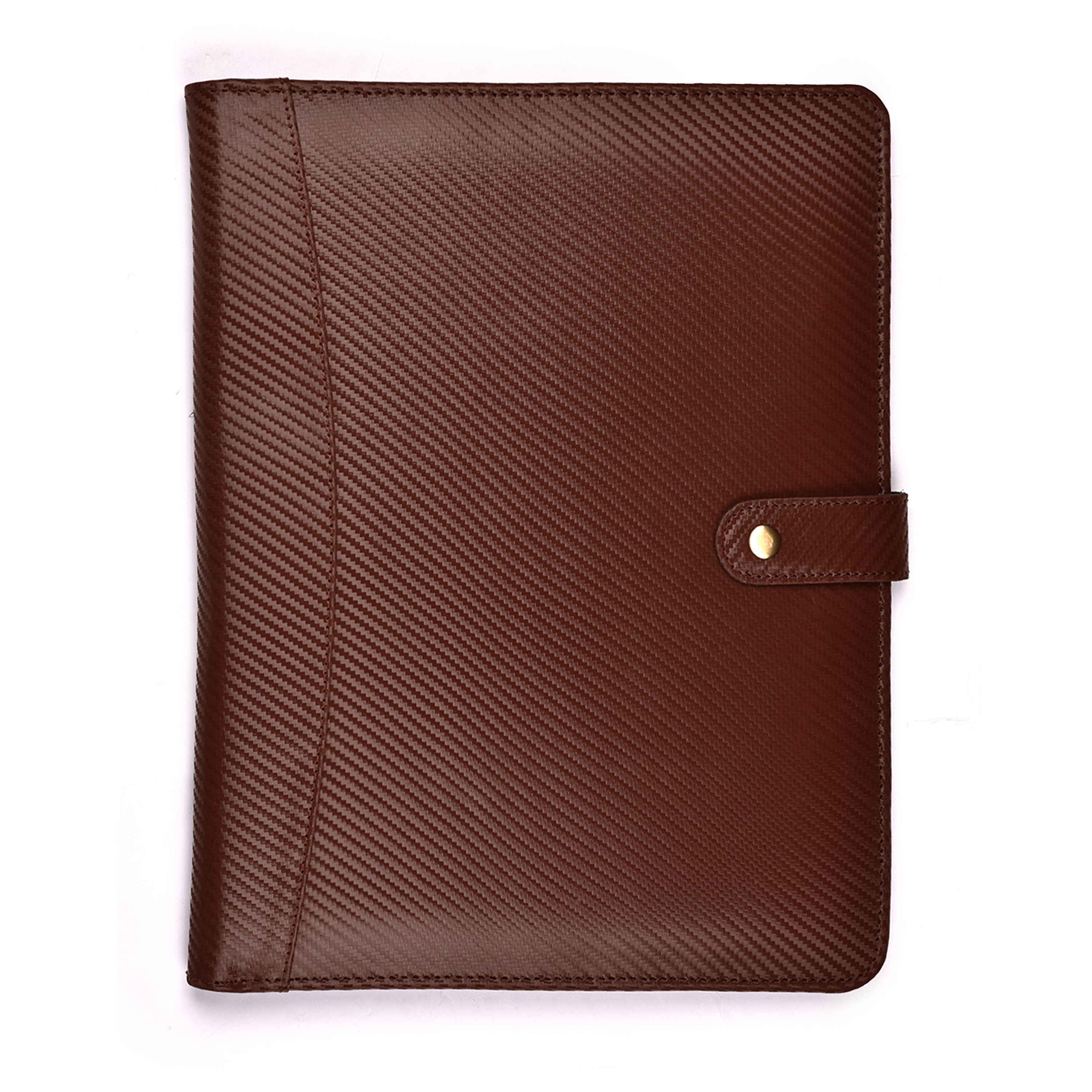 Portfolio Professional Organizer – Carbon Leather Padfolio Resume Folder for A4 Letter Pad with Pen Holder, Business Card Slots & Writing Pad – Ideal for Men & Women