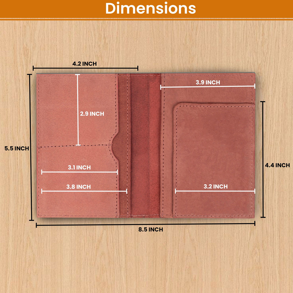 Leather Village red compact leather travel document holder