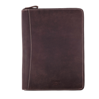 Leather Zipper Padfolio Ring Binder Organizer for Men & Women -Sandal