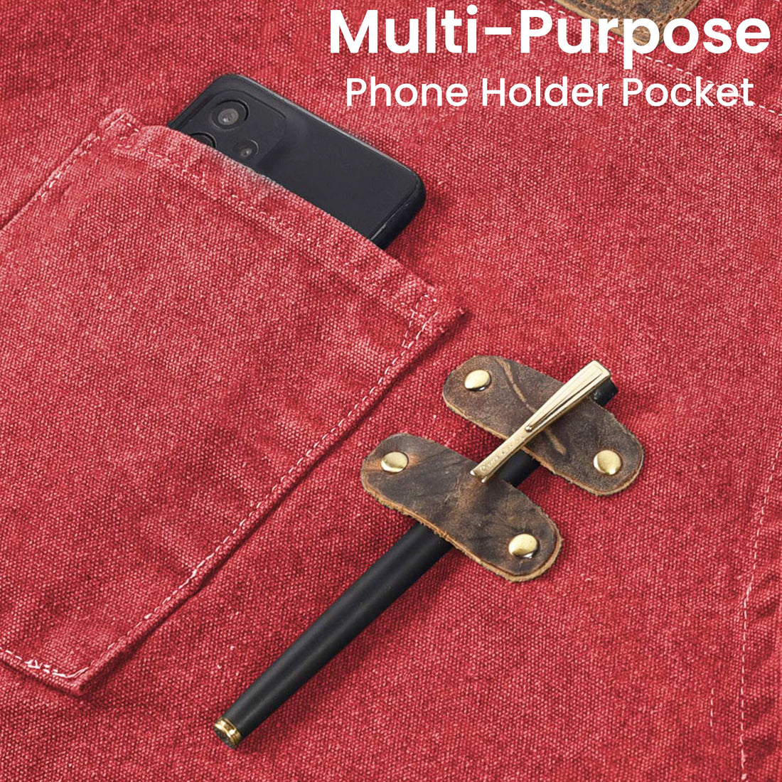 Chef Aprons for Men Women with Large Pockets, Cotton Canvas Cross Back Adjustable Work Apron, Size M to XXL