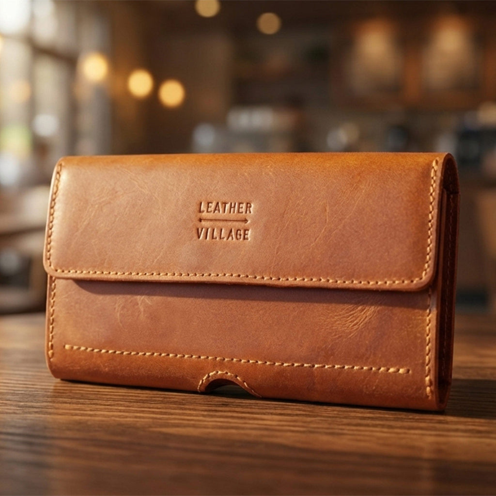 Leather Phone Belt Pouch - Tan Leather Village