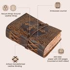 Handcrafted dark brown leather Bible with antique vintage finish