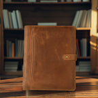Leather Village carbon black professional meeting padfolio