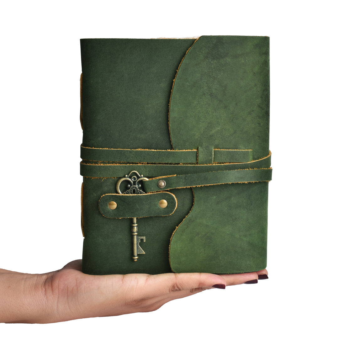 HANDCRAFTED VINTAGE LEATHER JOURNAL WITH ANTIQUE KEY - BOOK OF SHADOWS JOURNAL FOR MEN & WOMEN