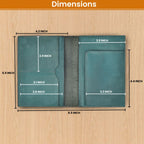 Leather Village green compact leather travel document holder