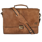 Leather Messenger Bag for Men & Women - Tan