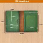 Leather Village green compact leather travel document holder