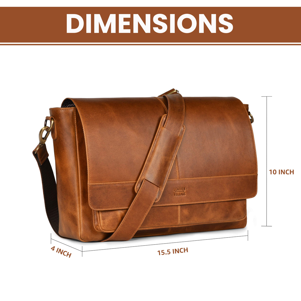 Vintage Handmade Leather Satchel Bag- 15.5 Inch Laptop Messenger Bag, Briefcase Shoulder Bag for Men & Women