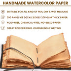 Artisan leather owl notebook with wrap closure and handcrafted antique pages