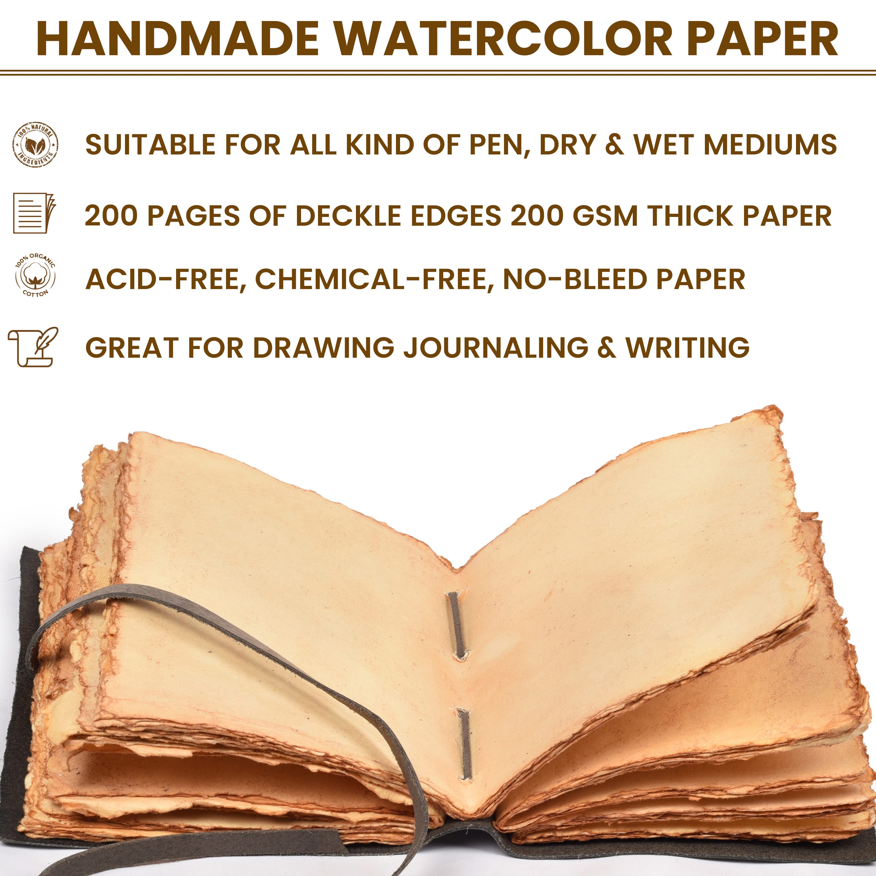 Artisan leather owl notebook with wrap closure and handcrafted antique pages